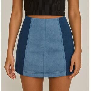 Free People Modern Femme Colorblock Mini Skirt